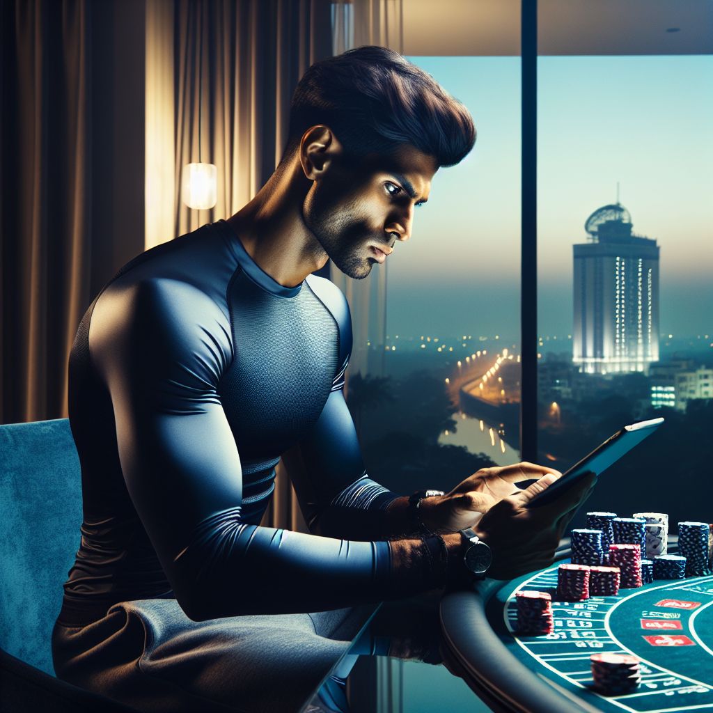 Player in Bangladesh checking live casino options and betting features on CV999